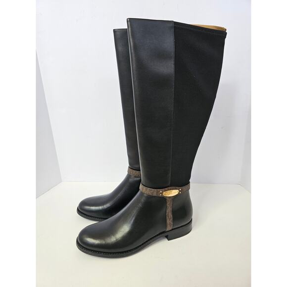 MICHAEL Michael Kors Women's Finley Tall Riding Boots Blk/Brown Size 7.5WS NWT - Picture 3 of 14